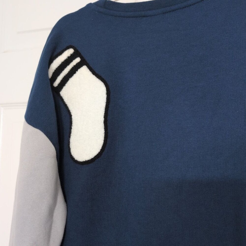 Disney PIXAR Monsters Inc Sock Patch Sweatshirt Mens Size Large Blue Color Block - Picture 7 of 7